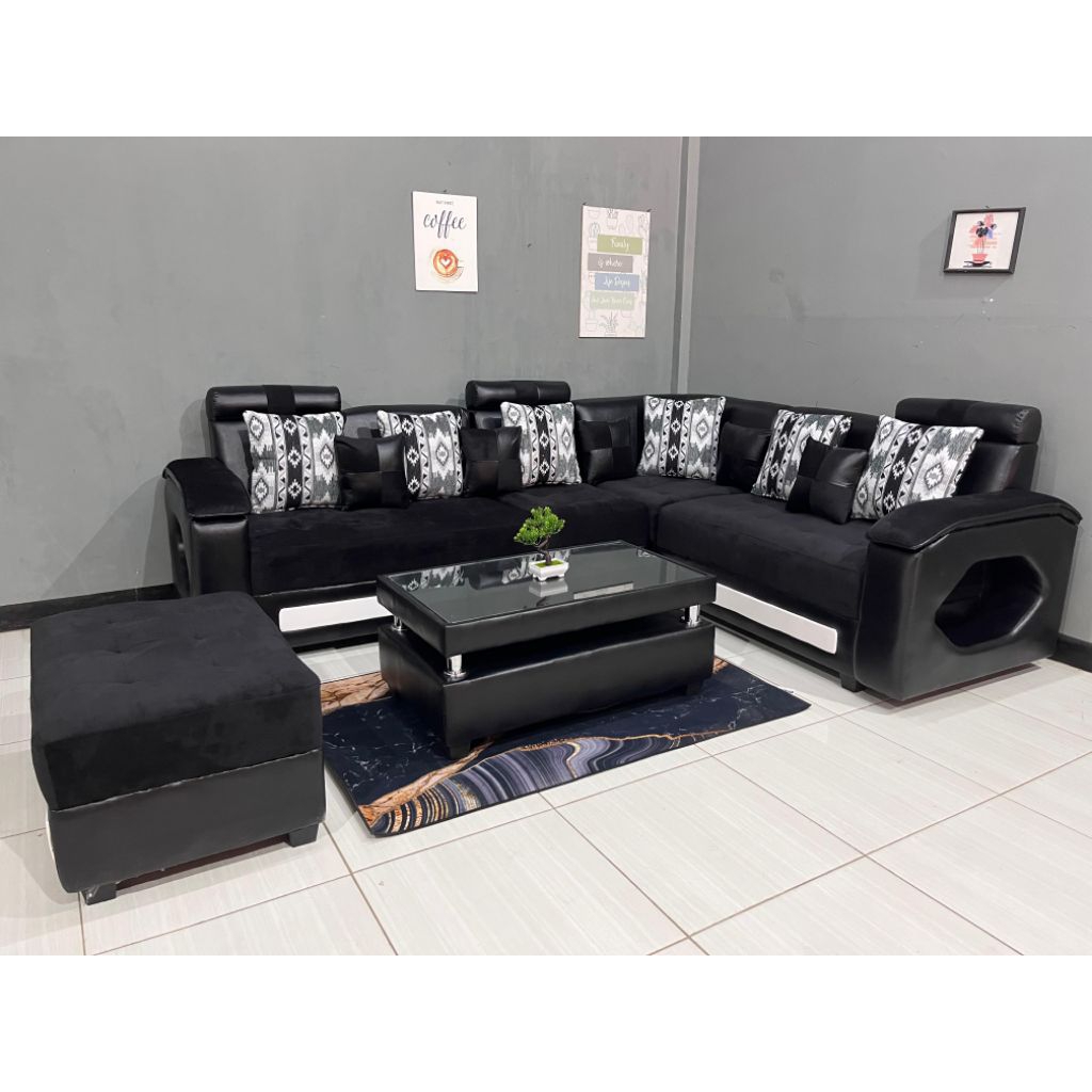 Sofa L puk bandung /sofa tàmu/kursi sudut warna cerah .free ongkir area terjangkau.