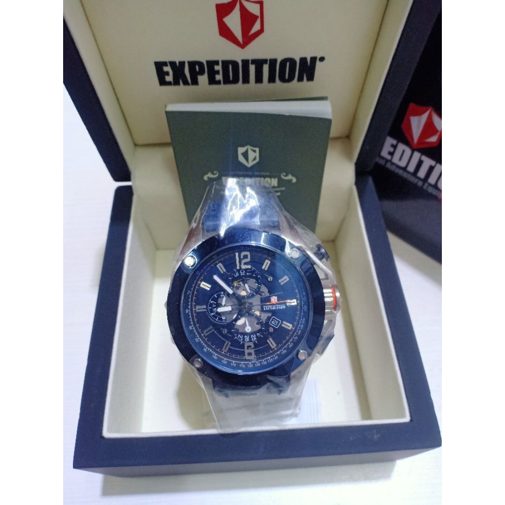 JAM TANGAN PRIA EXPEDITION E 6697 M 100% ORIGINAL BERGARANSI RESMI 1 TAHUN TALI KULIT WATER RESISTAN