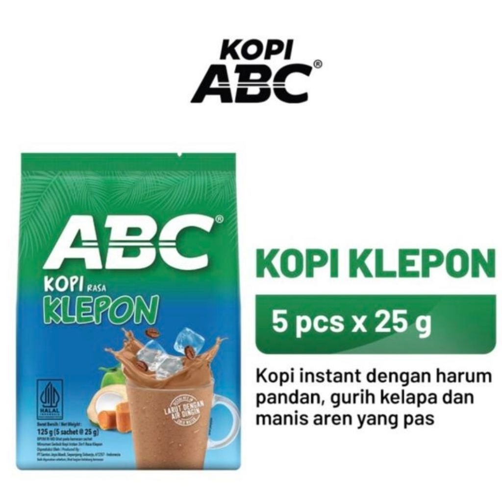 

Kopi ABC KLEPON Isi 5Pcs X 25g