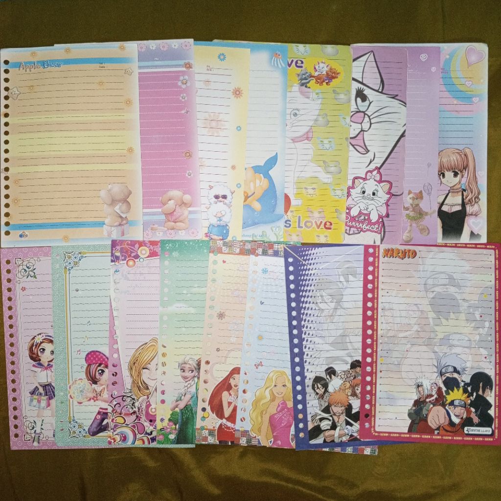 

[ MINIMAL ORDER 5 LEMBAR ] ISI BINDER NON HARVEST LOOSE LEAF A5 LANGKA JADUL 20 RING RARE REFILL NEWSTAR PINK HANNA MINMIE FROZEN BARBIE NARUTO APPLE BEAR SHEEPO CAT