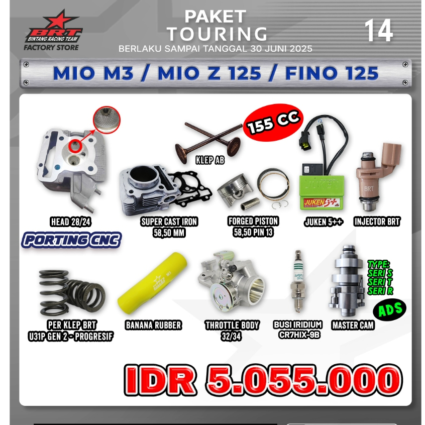 PROMO PAKET TOURING BRT / MIO M3 / MIO Z 125/FINO 125 BRT