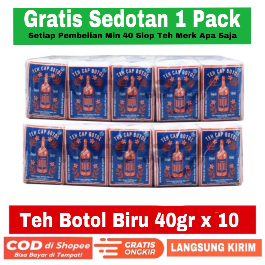 

Teh Botol Biru 40gr isi 10 Bungkus Teh Tubruk Cap Botol