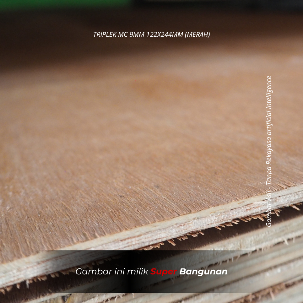 JUAL TRIPLEK MC 9MM 122X244MM (MERAH) SUPER BANGUNAN