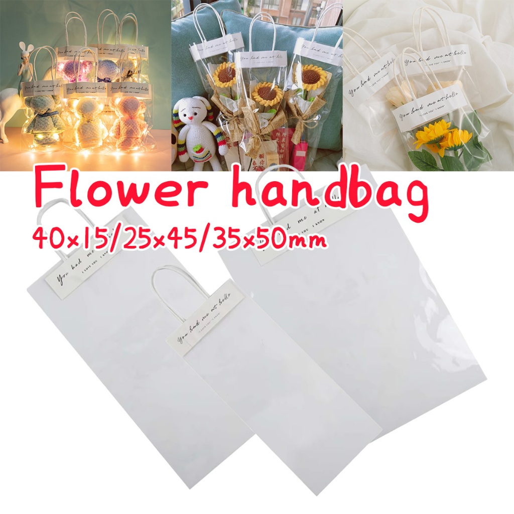 20pcs plastik buket transparan jumbo Upacara wisuda, ulang tahun atau pernikahan tas plastik buket t