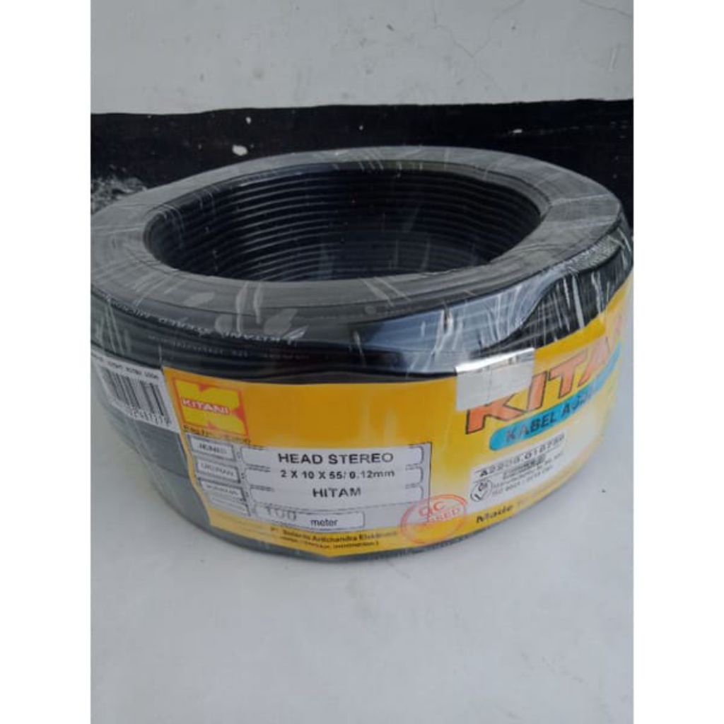 KABEL HEAD Skerem Stereo 1 rol merk kitani panjang 100 meter ( bukan kabel mic ) bagus