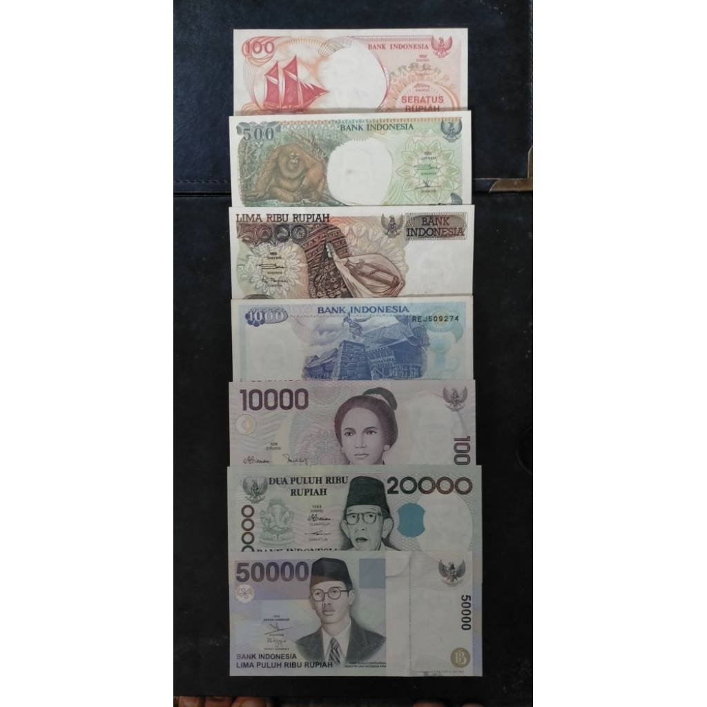 Gress/Baru semua uang kuno tahun 90an 10000 cutnyadien 20000 kihajar Dewantara 5000 sasando 50000 wr