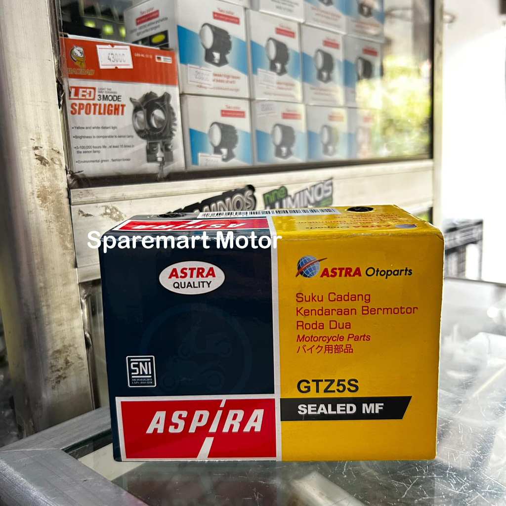 Accu Aki Aspira GTZ5S MF (3.5Ah) | Aki Motor Kering Pendek
