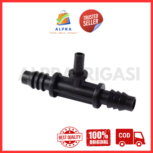 Konektor T tee 11mm Selang PE ke Nozzle 6mm