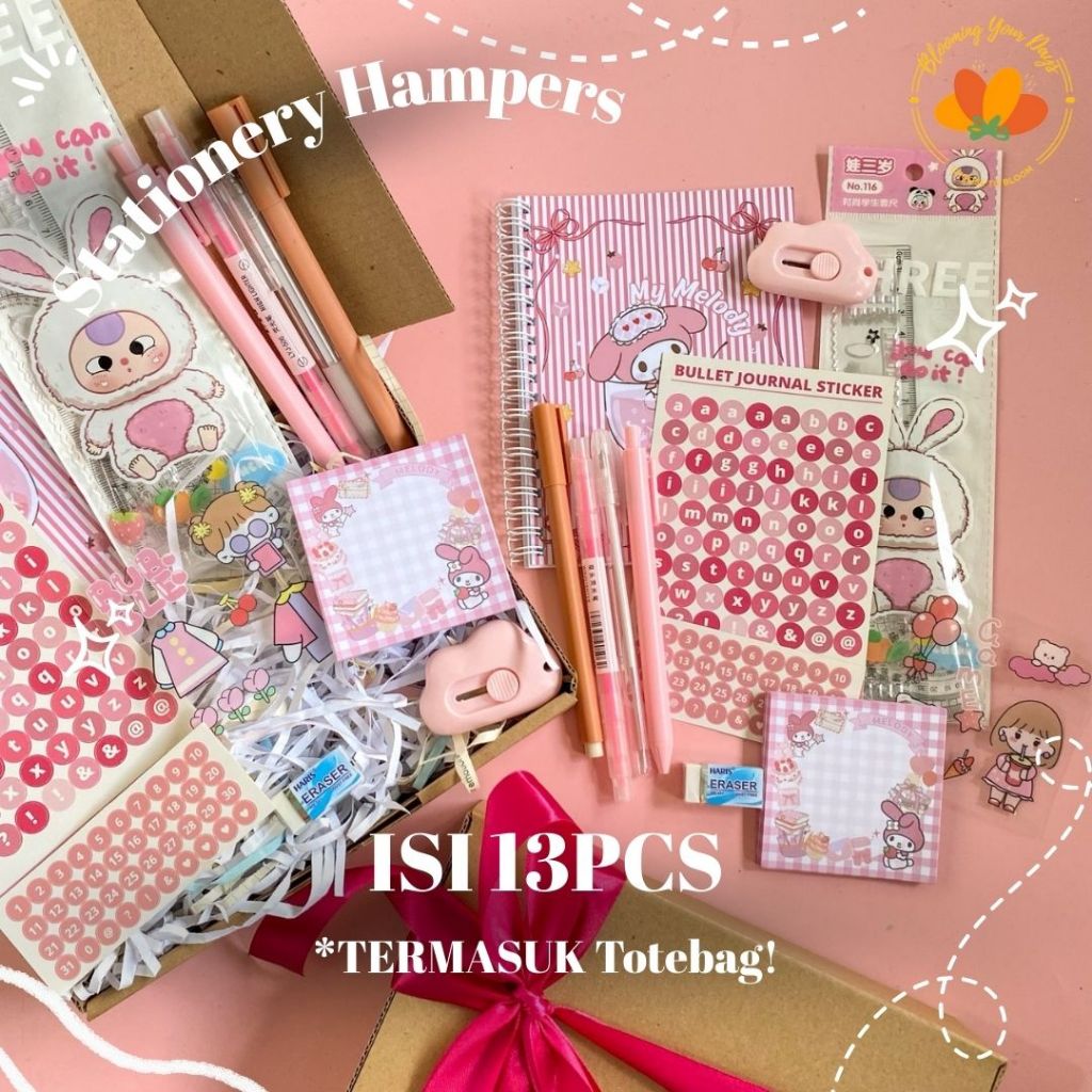 

13pcs alat tulis hampers stationery set alat tulis mymelody kuromi cute notebook kado ulangtahun