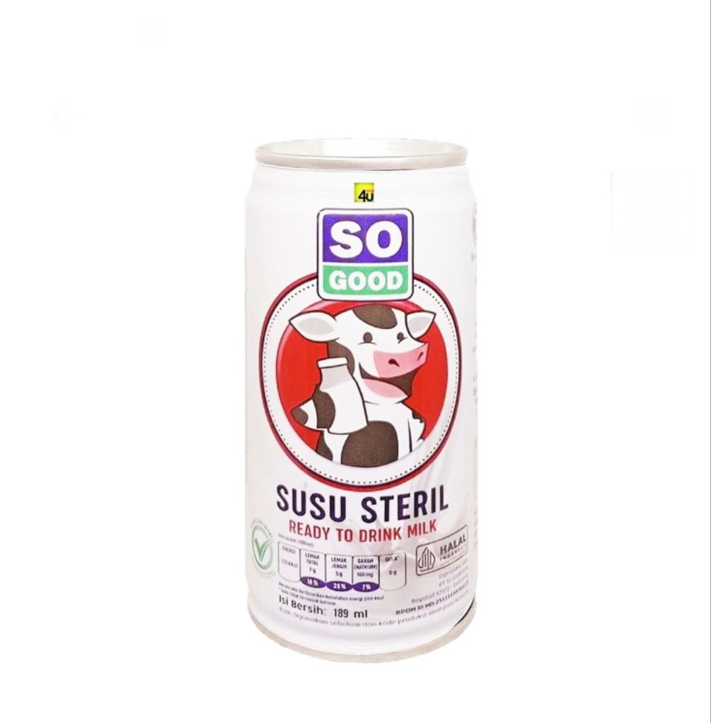 

so good susu steril kaleng 189 ml