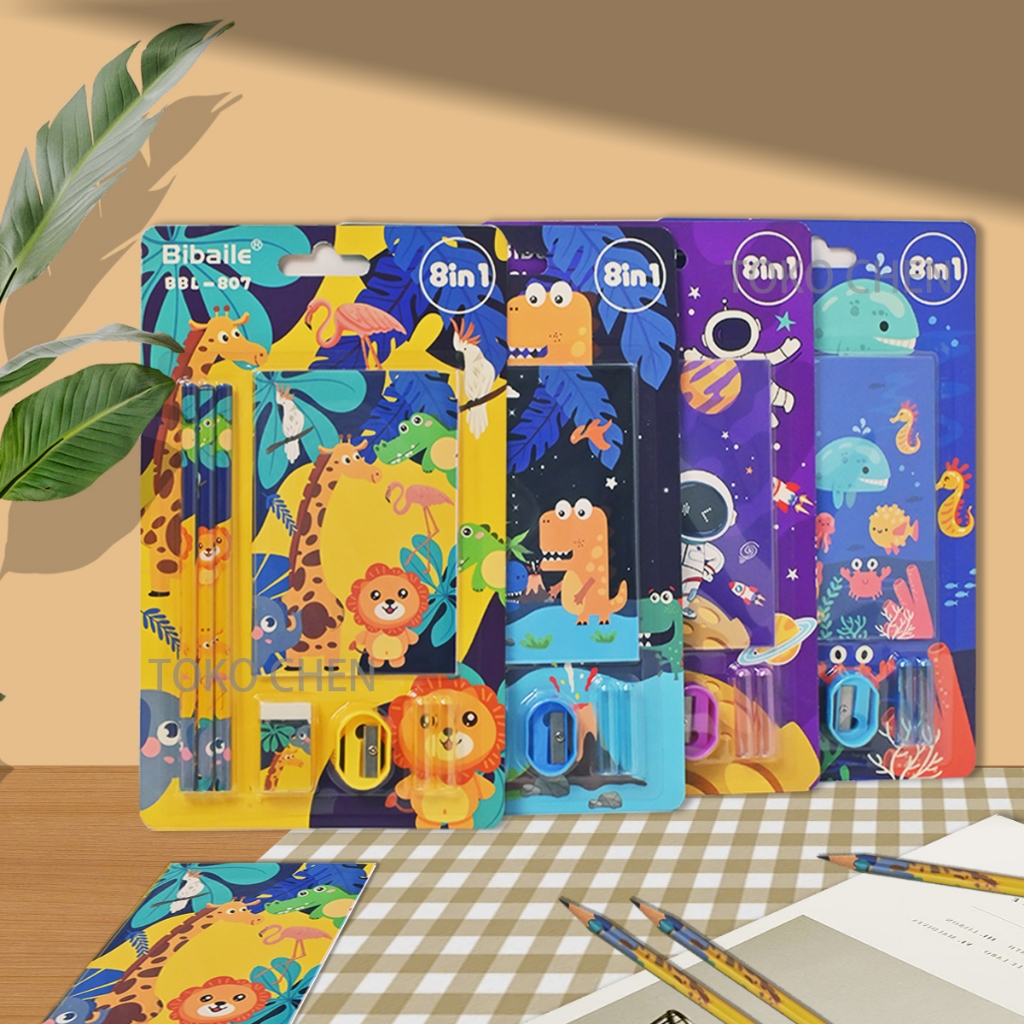 

Kartun Alat Tulis Set 8-Piece Set Pensil Kasus Pensil Sharpener Penghapus Hadiah Soket Sekolah Anak Sekolah Dasar Hadiah Hadiah Kelulusan Kotak Hadiah TK