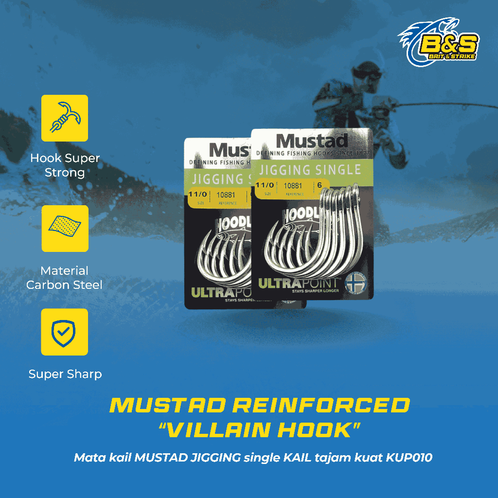 Mata kail MUSTAD JIGGING single KAIL tajam kuat KUP010