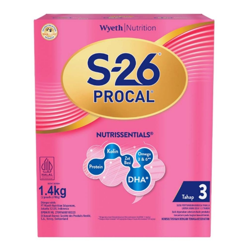 

S-26 Procal Tahap 3 Susu Pertumbuhan Anak 1-3 Tahun Vanila 1.4kg