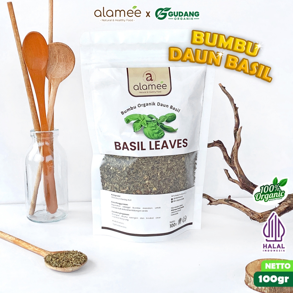 

alamee bumbu organik basil 100 gram daun segar aroma khas bumbu alami tumbuh alami untuk rasa enak