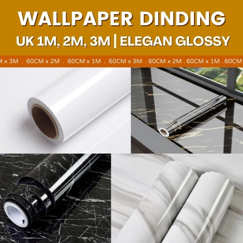 Wallpaper Sticker Dinding Meja Dapur Motif Marmer Stiker Walpaper Marmer Glossy Anti Minyak Anti Air