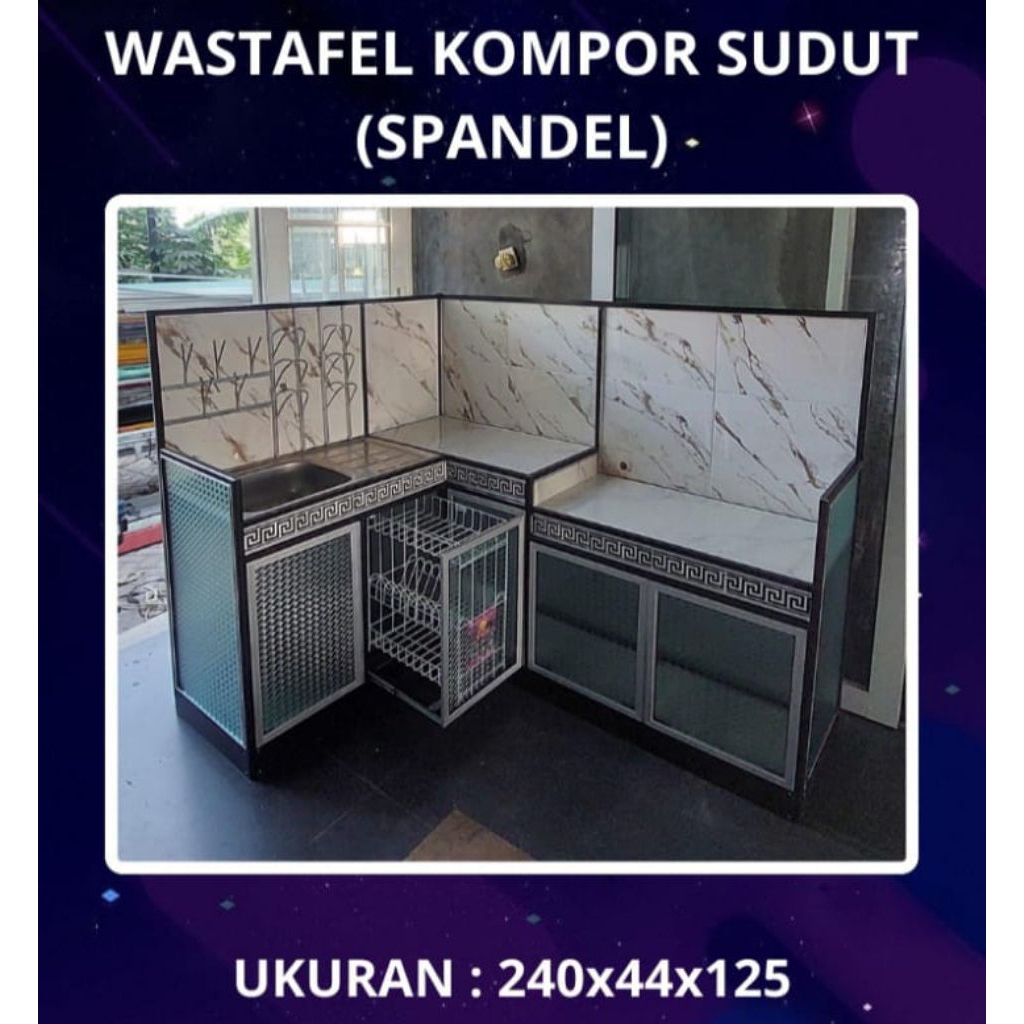 RAK KOMPOR & WASTAFEL SUDUT / LETTER L PINTU 5 (HANYA SEMARANG DAN SEKITARNYA)