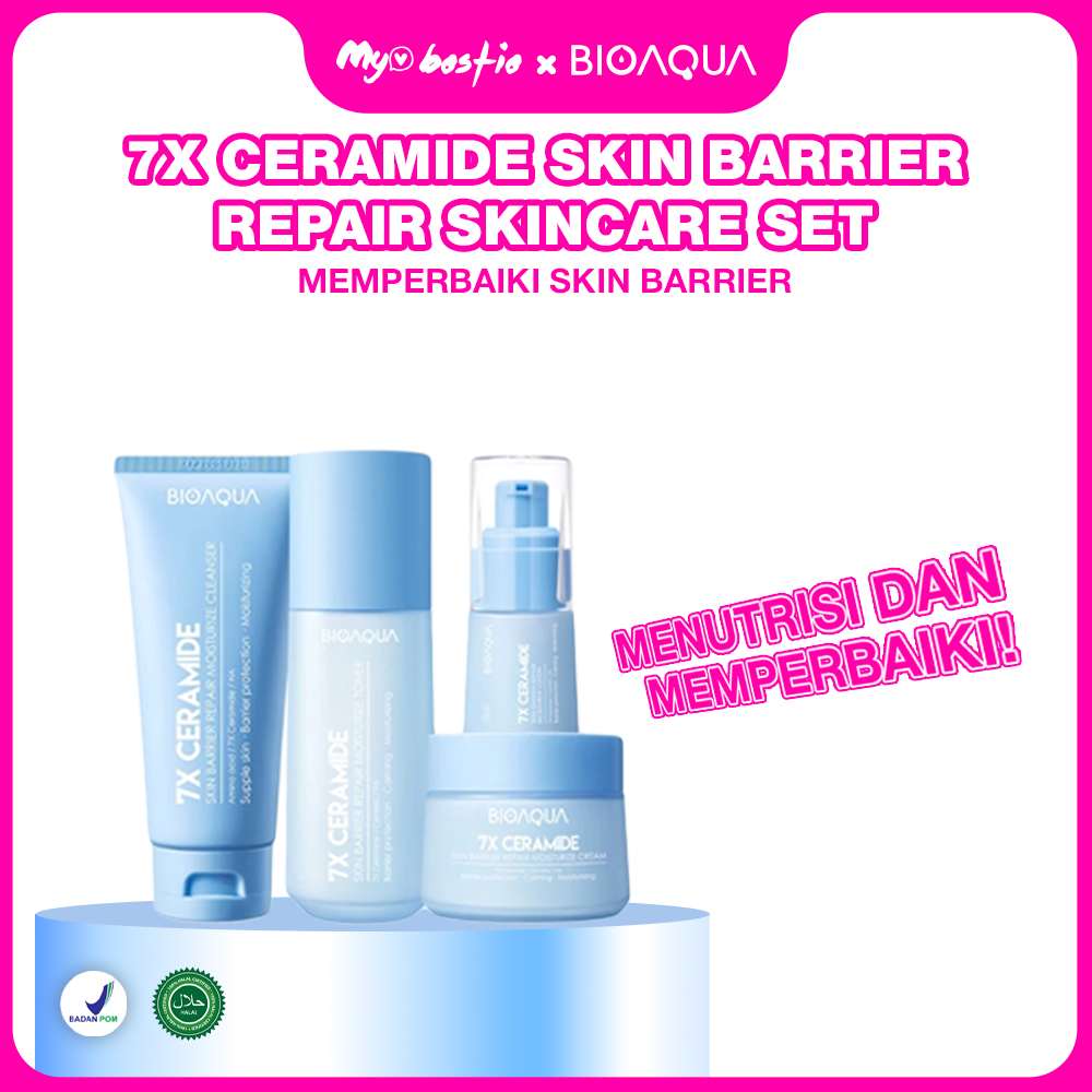[My Bestie Official] BIOAQUA 7X Ceramide Skin Barrier Repair Skincare Set Bundle 4 in 1 Moisturize C