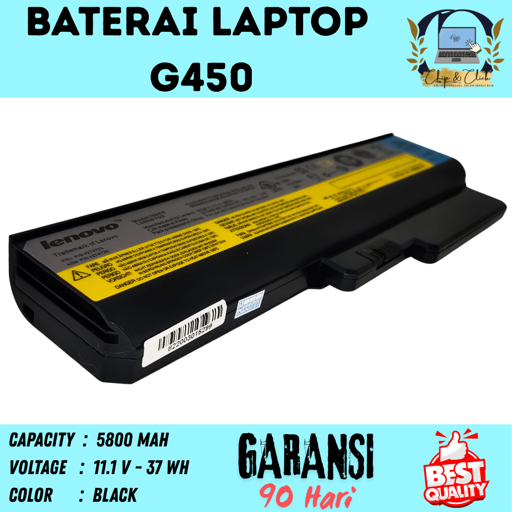 G450 Baterai Laptop Lenovo 3000 B460 G430 B550 G530 V460 Z360 BERGARANSI