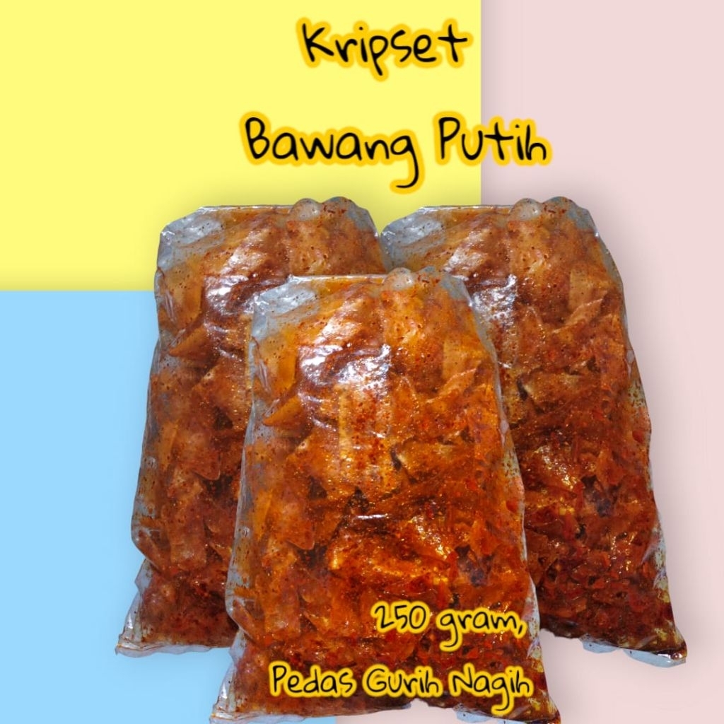

KRIPSET BIKIN NAGIH BAWANG PUTIH PEDAS GURIHKEMASAN 250GRAM