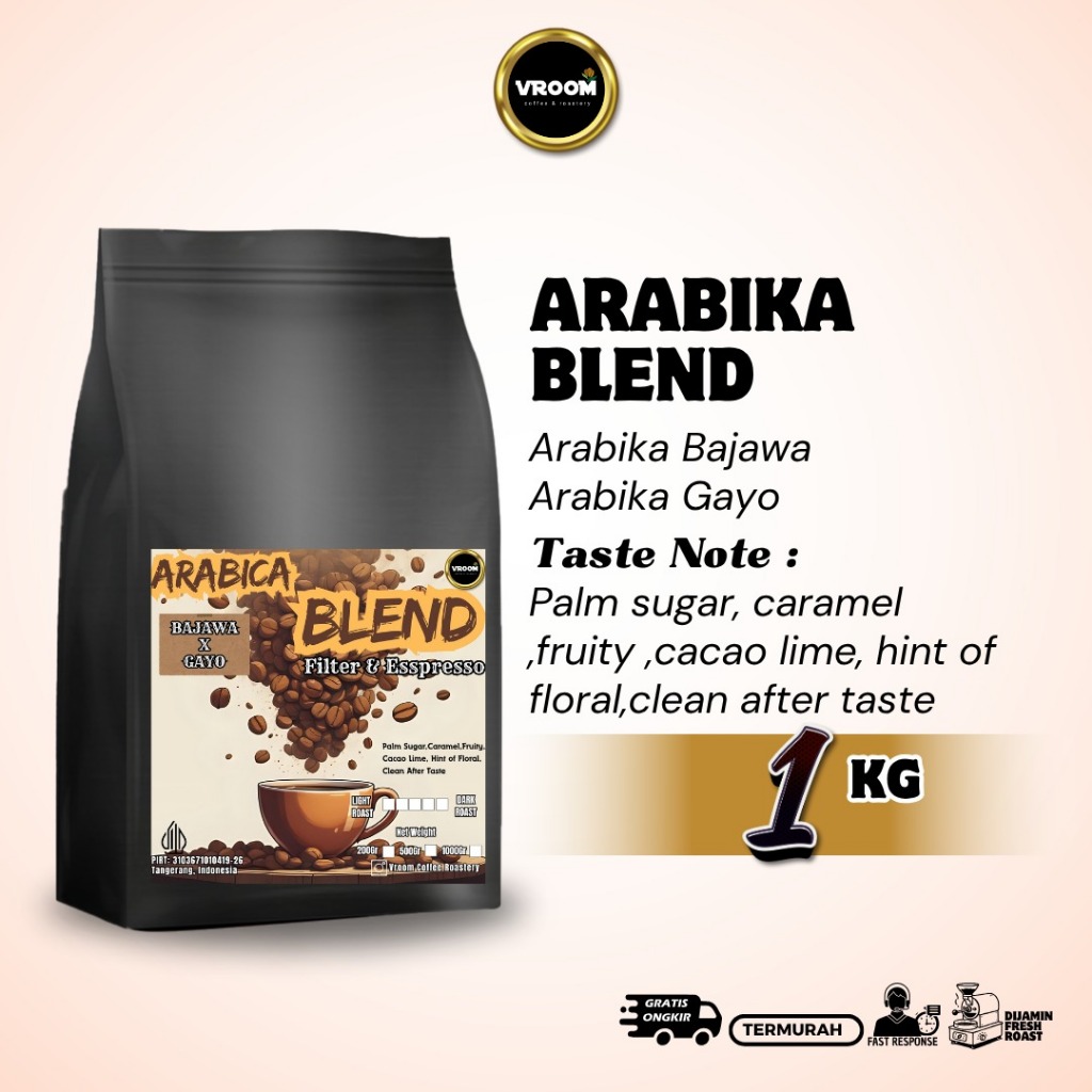 

Coffee Arabika Blend Espresso Filter Roasted Bean Arabika Biji Matang Bubuk 1KG