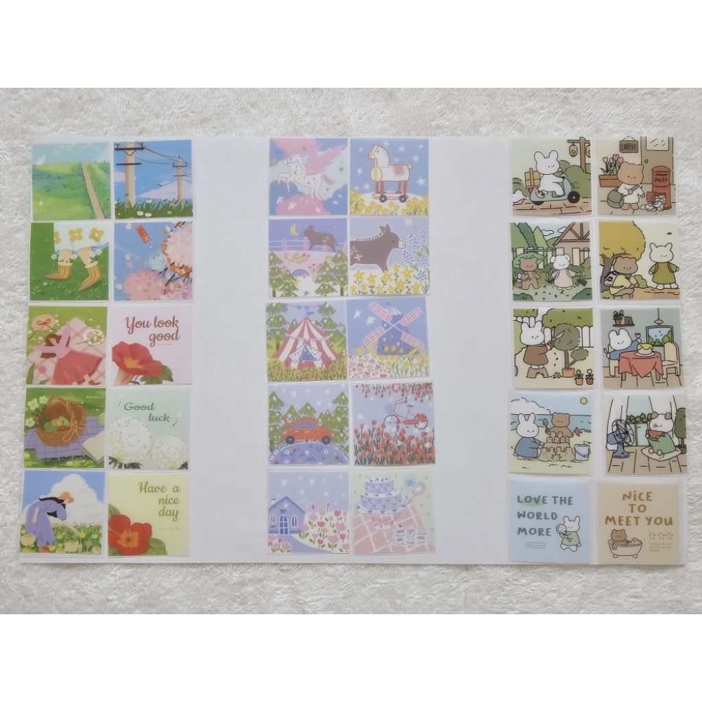 

Picnic, Unicorn & Bear Bunny 4x4 Cardlover Deco PET Sticker