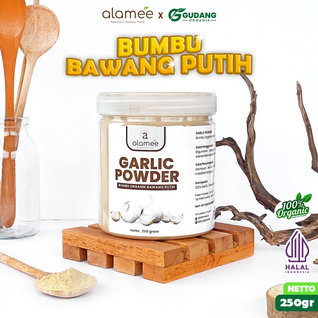 

alamee bumbu organik bawang putih toples rasa kuat bawang organik segar aroma khas masakan sehat