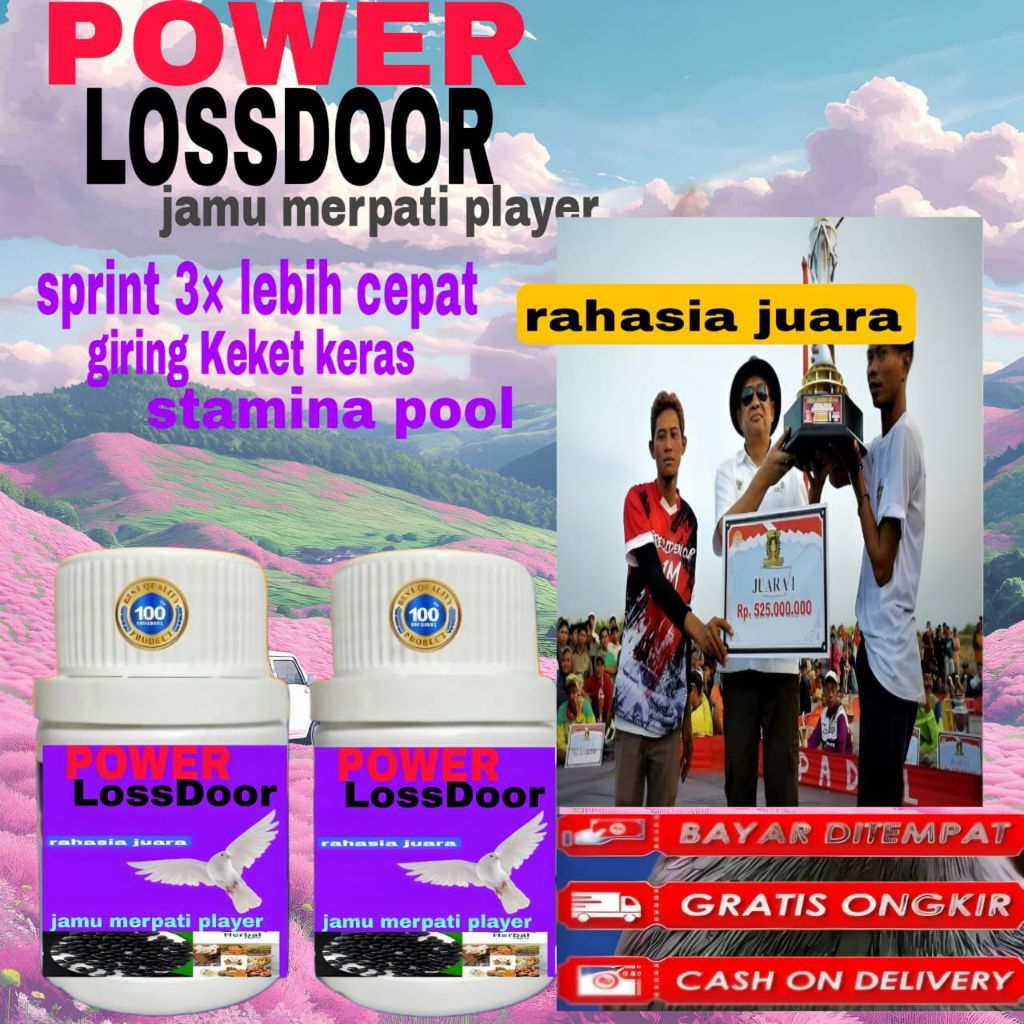Promo Jamu merpati POWER LOSSDOOR 100 butir  bikin merpati giring keket keras dalam 3 hari doping me