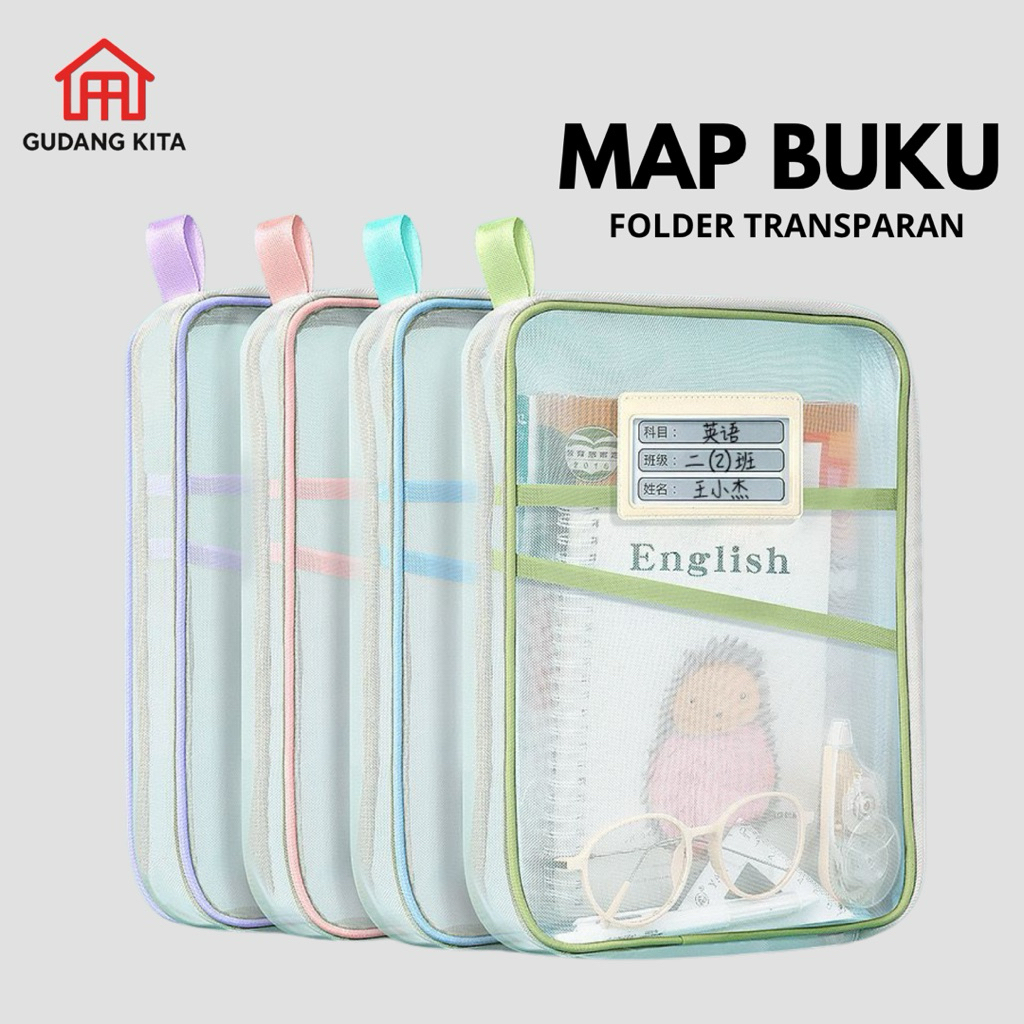 

Map Buku Anak Sekolah / Tas Les Anak 3 Lapis Resleting – Zipper Bag A4 Transparan! Rapi, lucu, dan tahan lama!