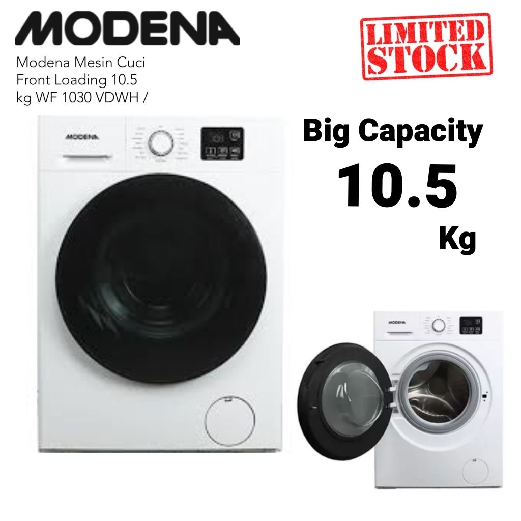 MODENA Mesin Cuci Front Loading 10.5 kg WF 1030 VDWH / WF1030VDWH