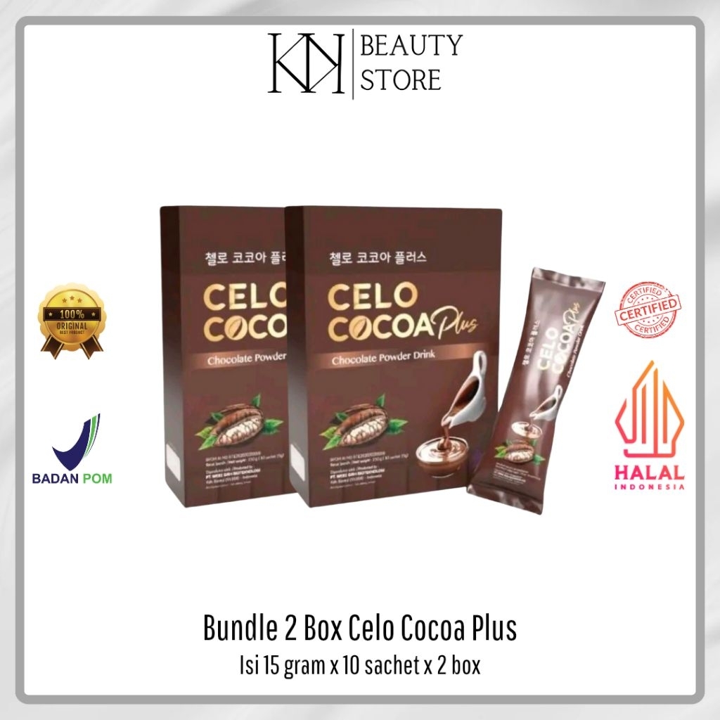 

(READY STOCK) BUNDLE 2 BOX CELO COCOA PLUS - CHOCOLATE DRINK ISI 10 SACHET - celo.beaute - celobeautebycece - celobeauteofficial