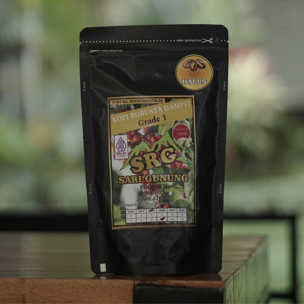 

SRG: Sari Gunung | Kopi Bubuk Robusta Dampit Grade 1 | 125 gram