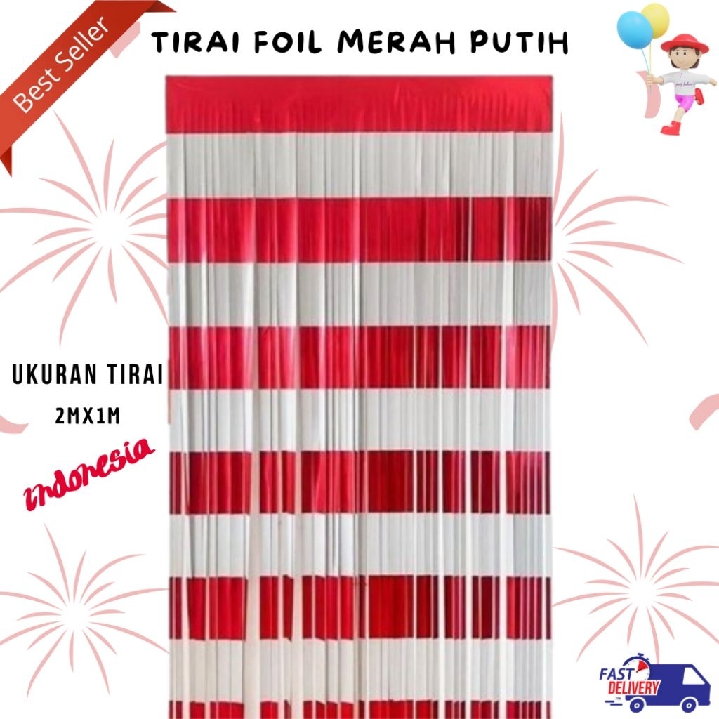 Tirai Foil Merah Putih Dirgahayu Republik Indonesia