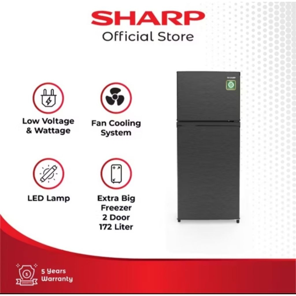 Sharp Kulkas 2 pintu Sj-195MN Kirei