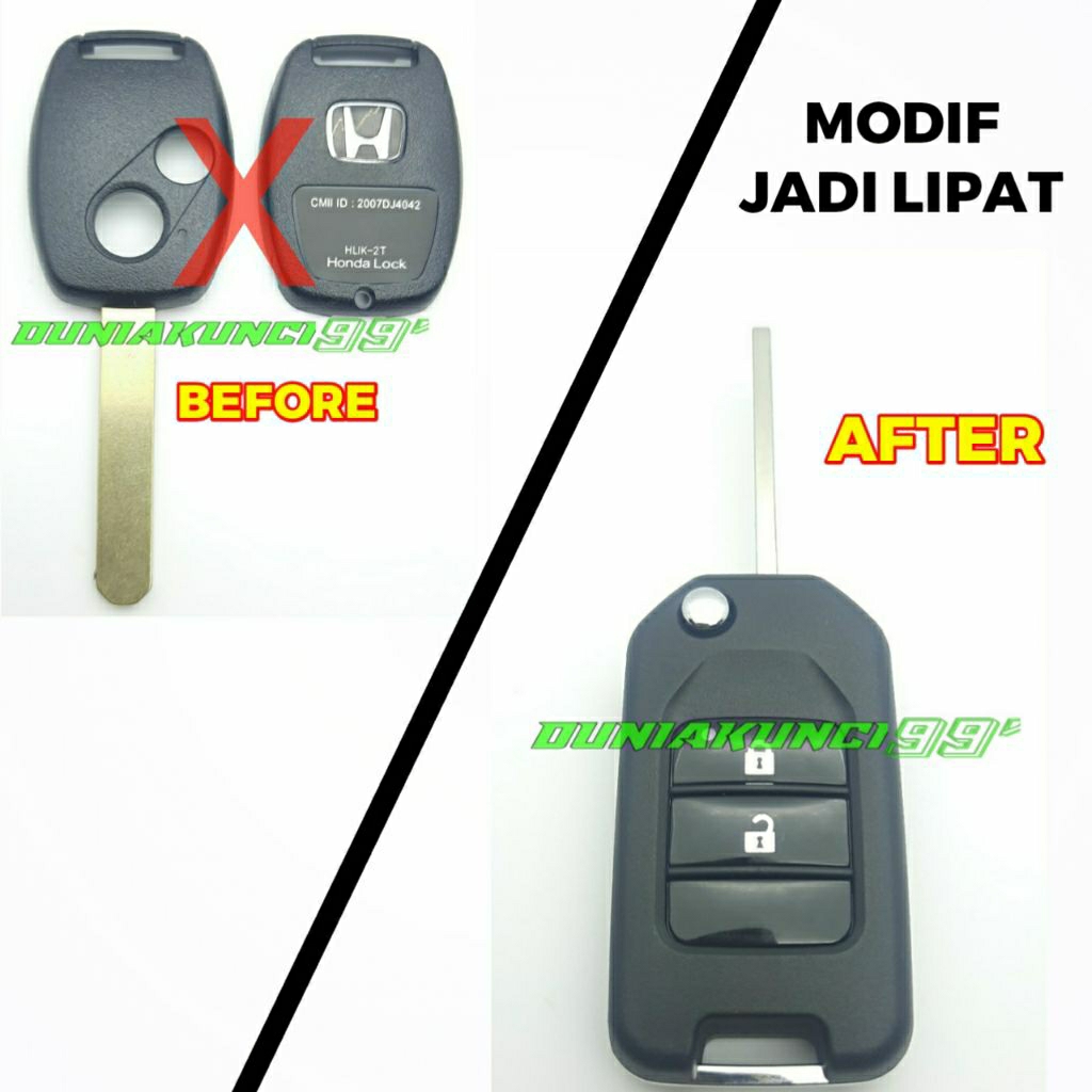 Variasi Casing Kunci Remot Lipat Mobil Honda Jazz . CIVIC . CRV . MOBILIO . casing kunci jazz . casi