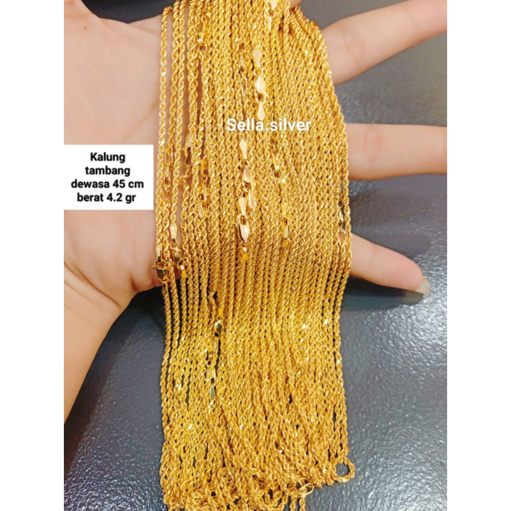 KALUNG TAMBANG DEWASA PERAK 925 ASLI LAPIS MAS