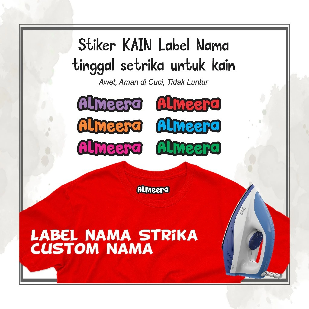 

Stiker Label Baju Anak – Sablon Setrika Nama (Isi 50) Sticker Nama Label nama