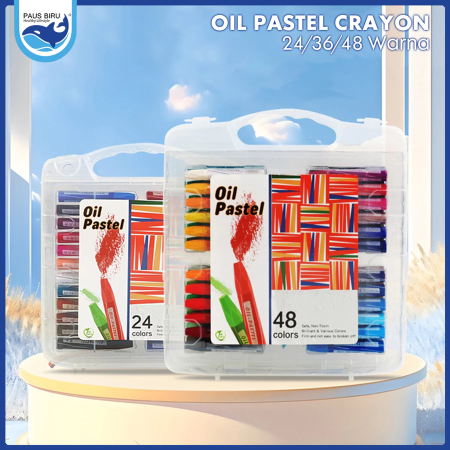

TOPPERCAKE51_Oil Pastel Crayon 48 Warna Crayon Krayon Minyak MewarnaiSet Aman Tidak Beracun