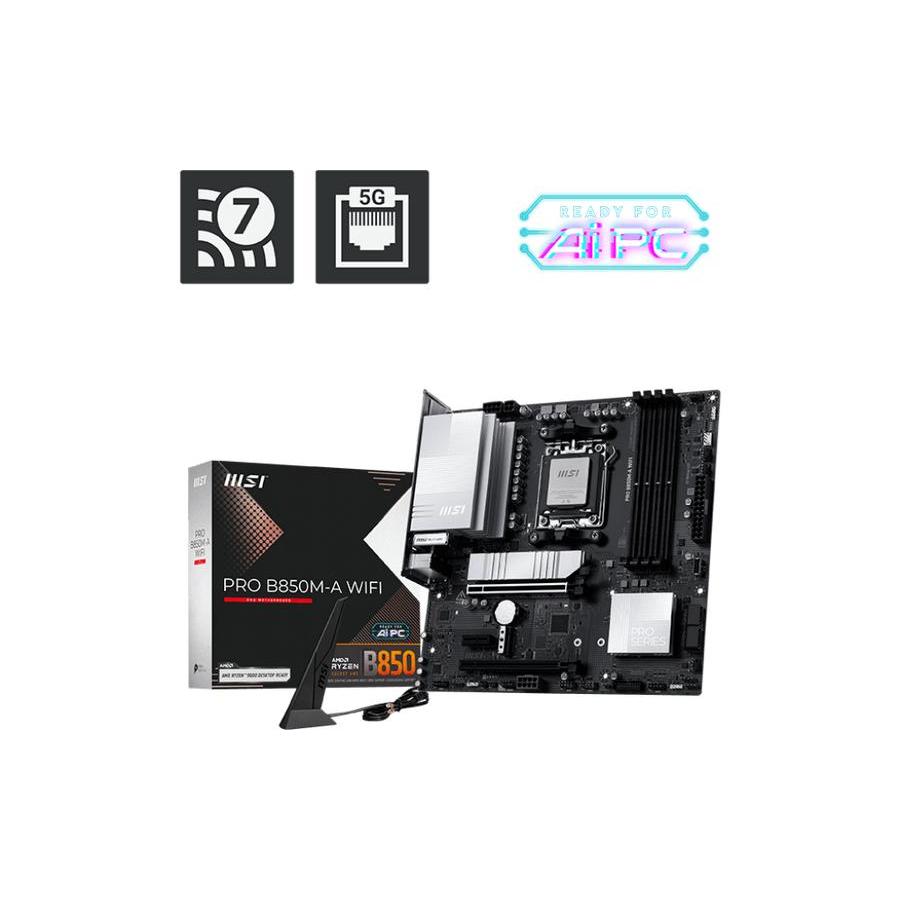 Motherboard MSI PRO B850M-A WIFI (AM5, AMD, B850, DDR5, USB3.2, SATA3)