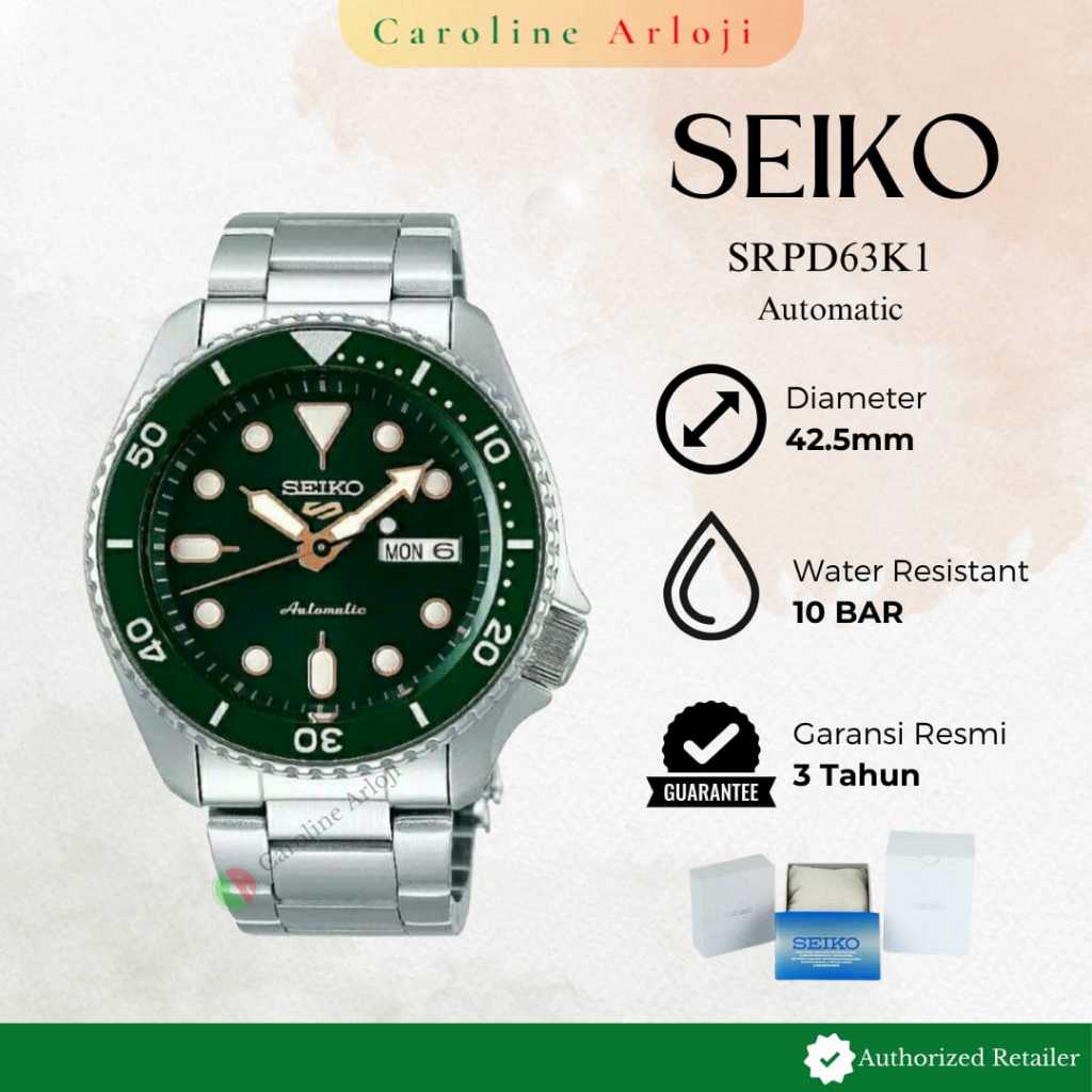 Jam Tangan Pria SEIKO 5 SRPD / SRPD63K1 Original Garansi Resmi