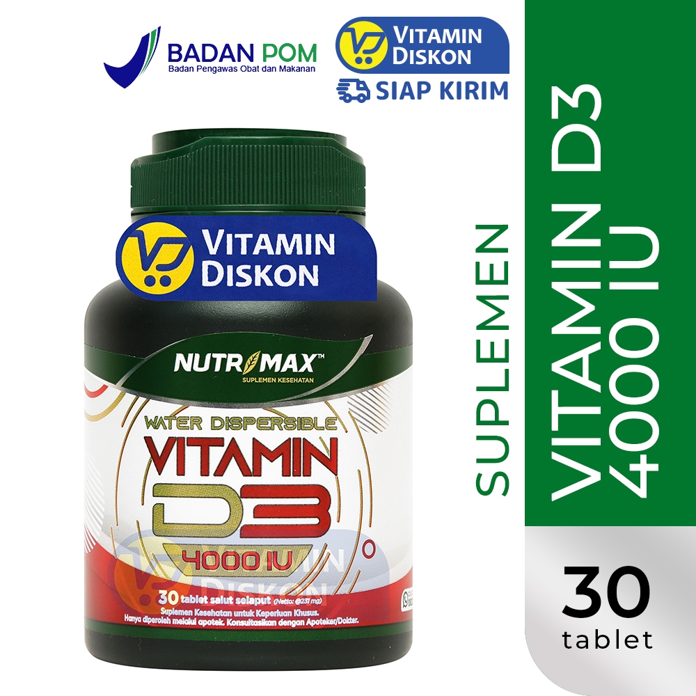 NUTRIMAX VITAMIN D3 4000 IU 30 TABLET | Vitamin D3 4000 IU Water Dispersible, Kesehatan Tulang dan G