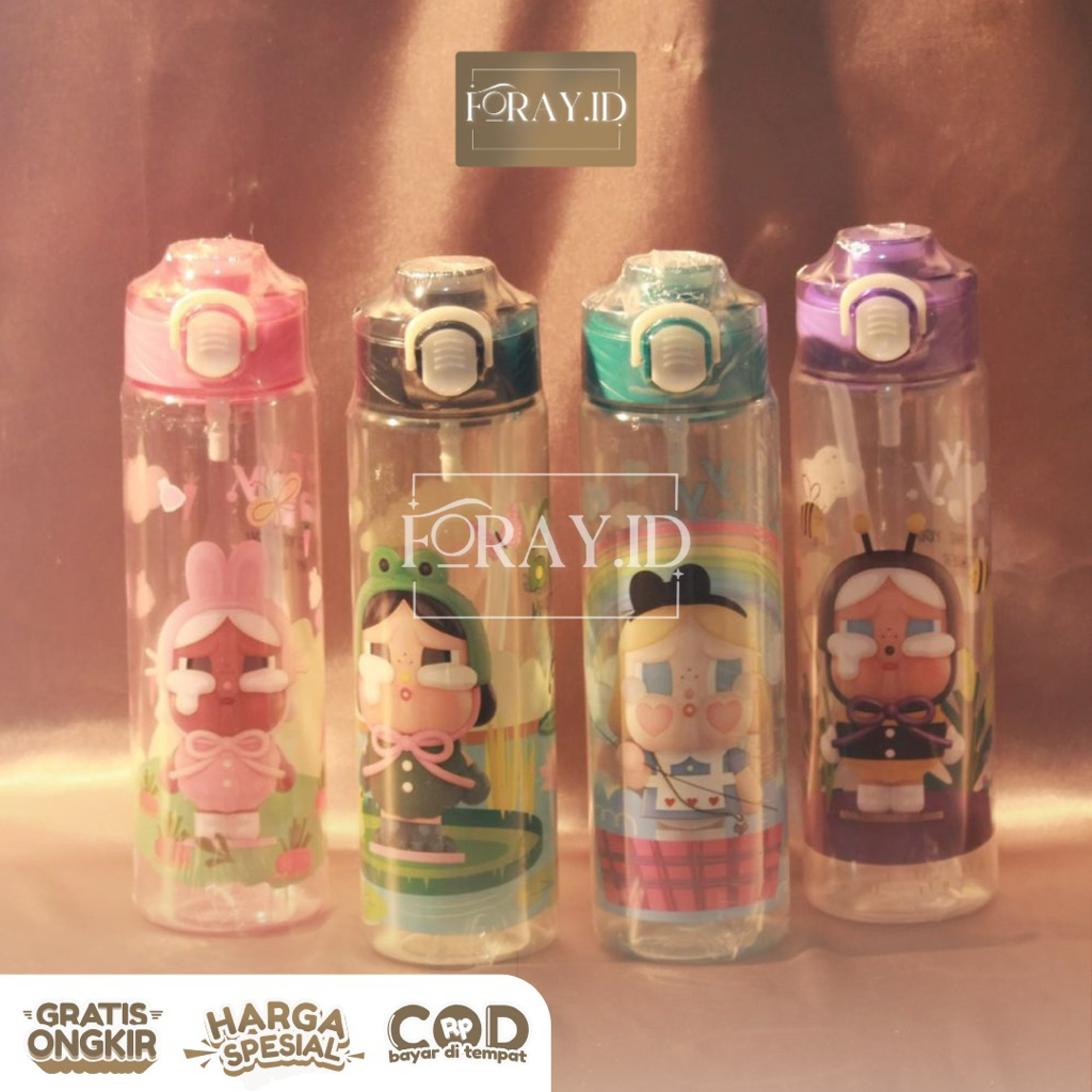 BOTOL MINUM CRY BABY 1Liter | Botol Viral Bening Botol Transparan Kapasitas 1Liter / Botol Anak Kapa