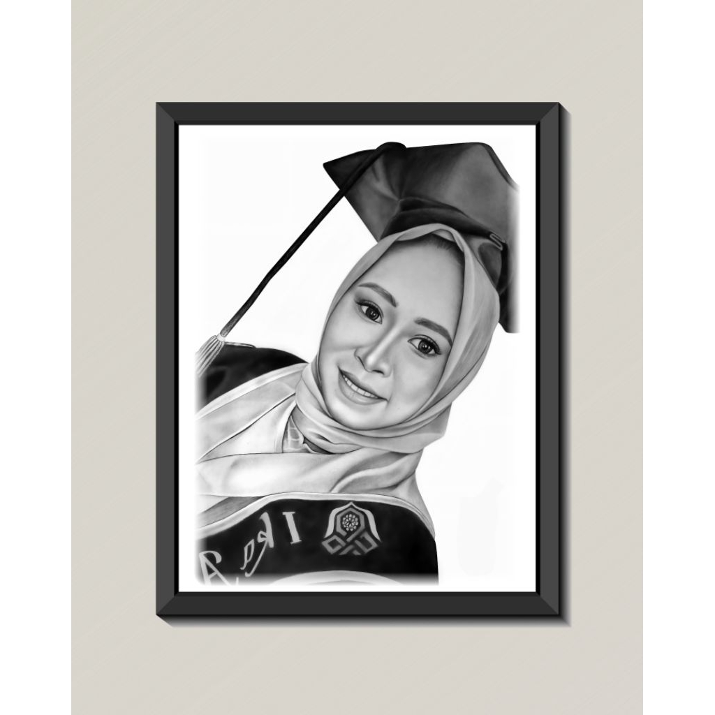 

lukisan wajah hitam putih (hand Made)