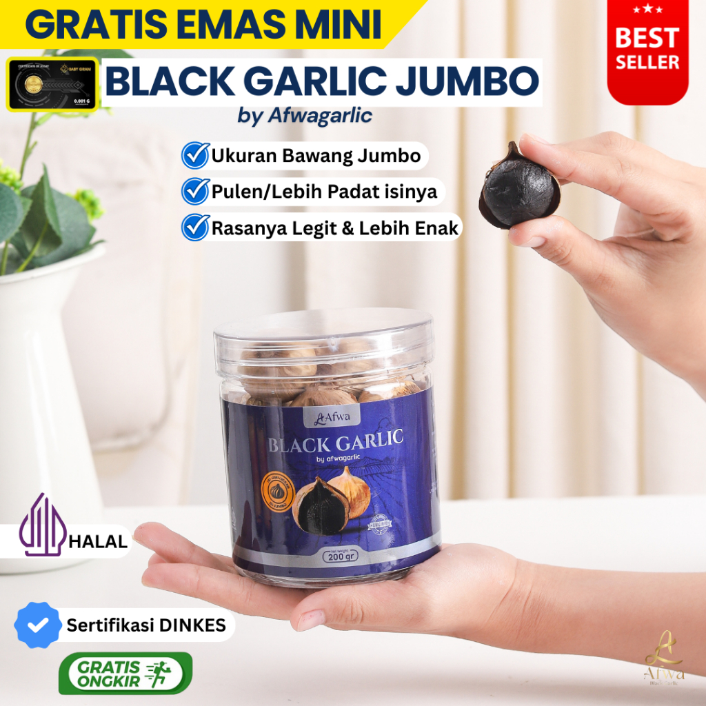 

Black Garlic Jumbo 100% Ori I Bawang Hitam Jumbo by Afwagarlic (Bonus Emas Mini)