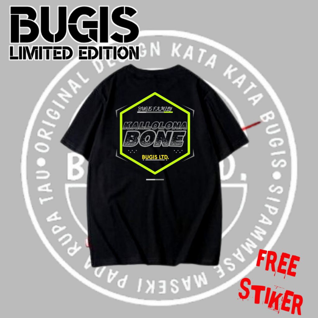 kaos distro bugis kallolona bone/kaos kata kata bugis ltd katun combed 24s