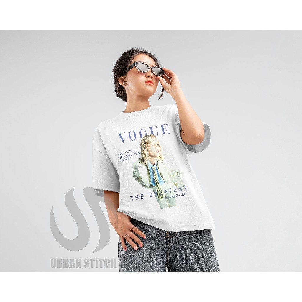 Kaos Oversize Billie Eilish Unisex Kekinian  Kaos Oversize Billie Eilish Desain Keren