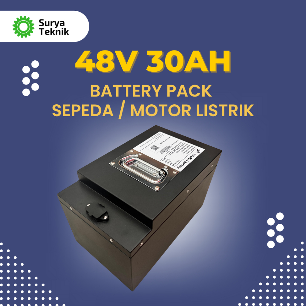 Baterai Lithium Sepeda / Motor Listrik 48V 30Ah (Battery Pack Lithium)