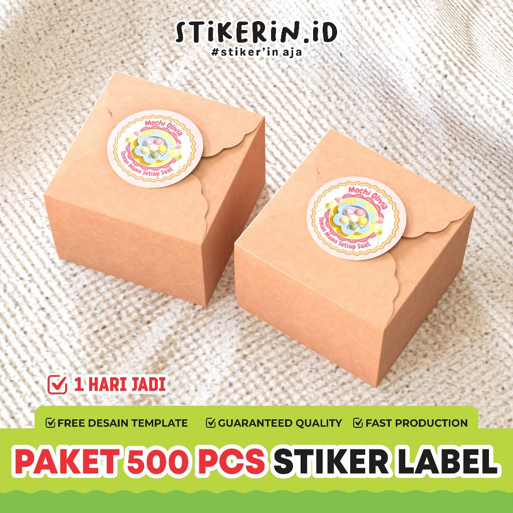 

(PRIORITAS 1 HARI PASTI JADI) Stiker Label Kemasan Paket 500pcs Plus Cutting