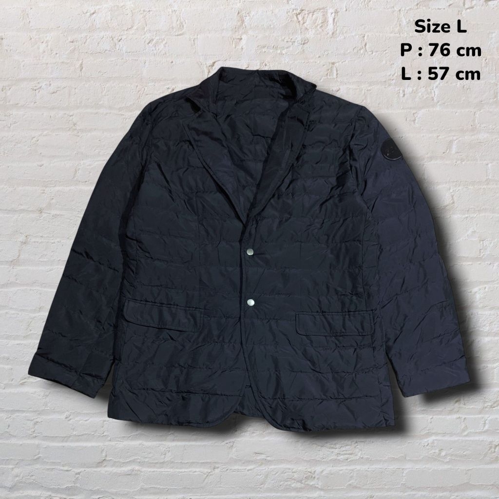Size L Puffer Down Jacket Blazer Outdoor Business Blue Navy    Second Preloved #K101