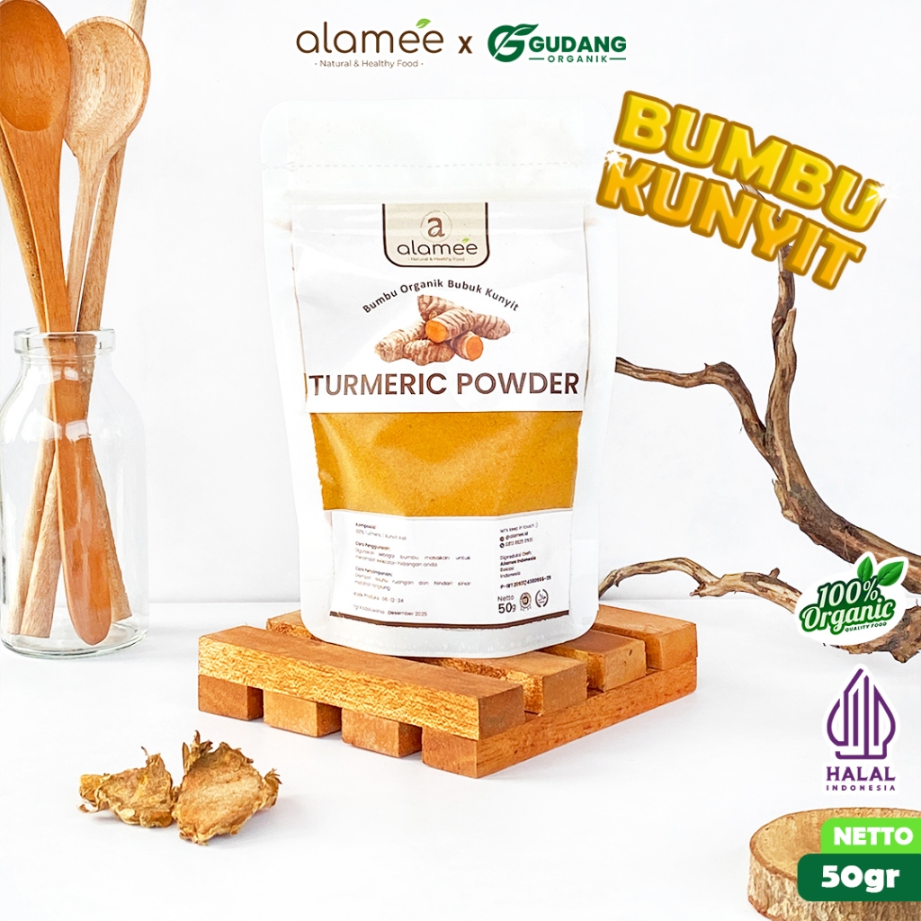 

alamee bumbu organik kunyit 50 gram dari kunyit segar dan rempah alami yang menambah aroma masakan