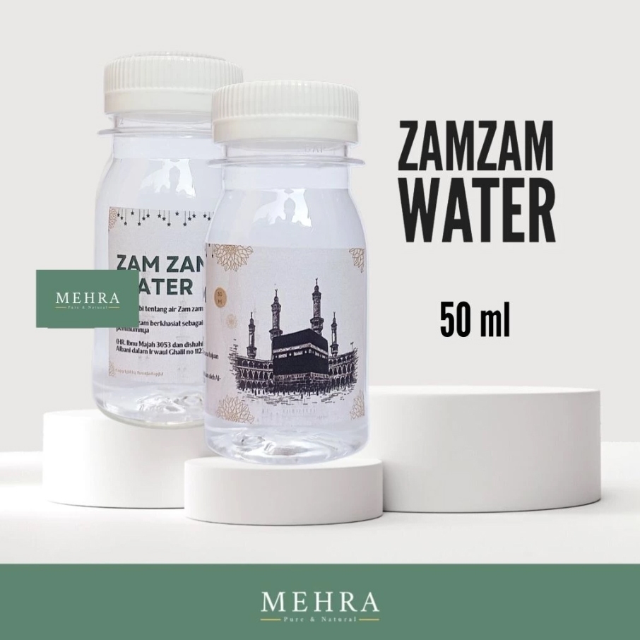 

Air Zamzam / Zam Zam Water Asli Original / Oleh Oleh Umrah / Umroh Haji Botol Ukuran Kecil 50 ml jamjam
